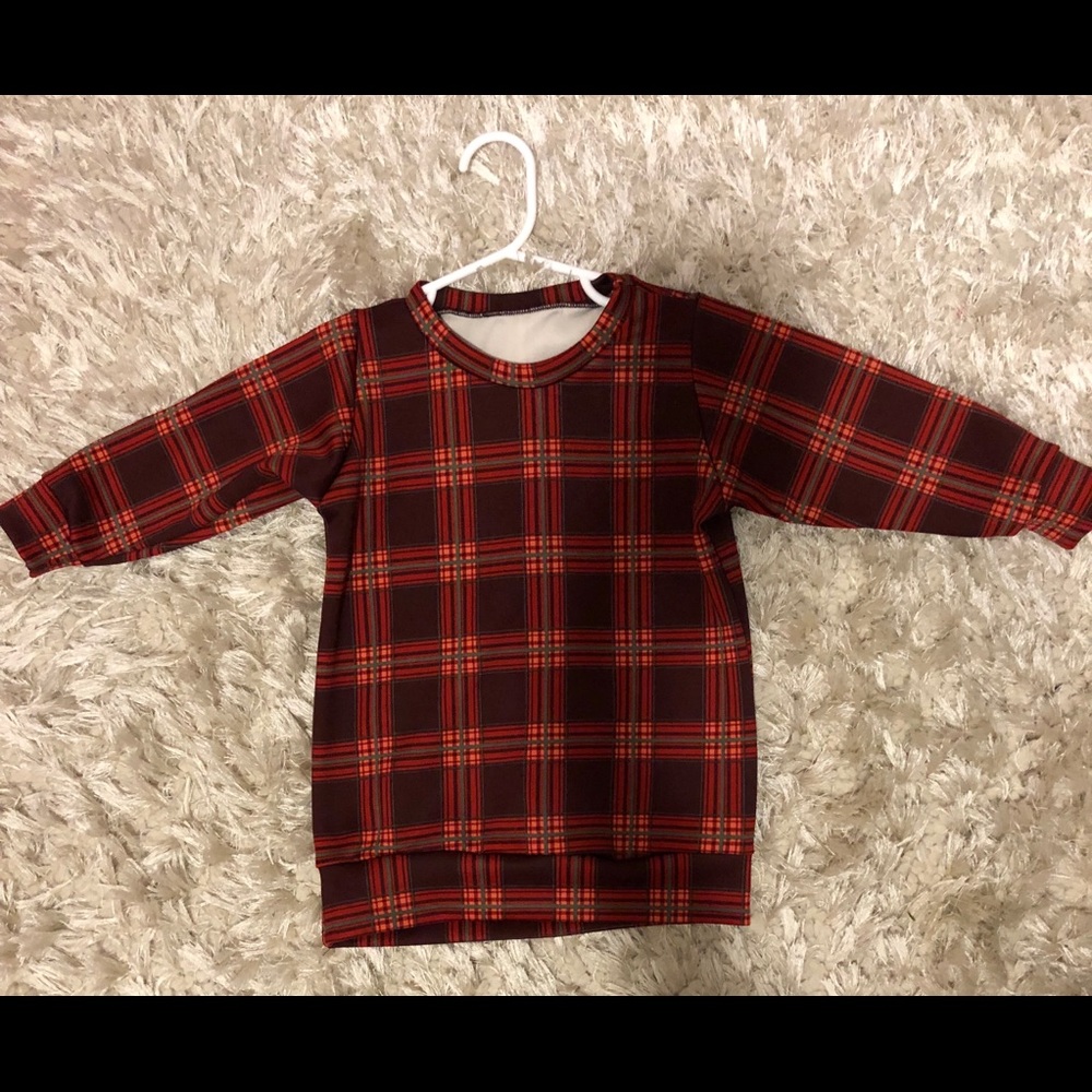 Toddler Red Plaid Handmade Natalie Dress
